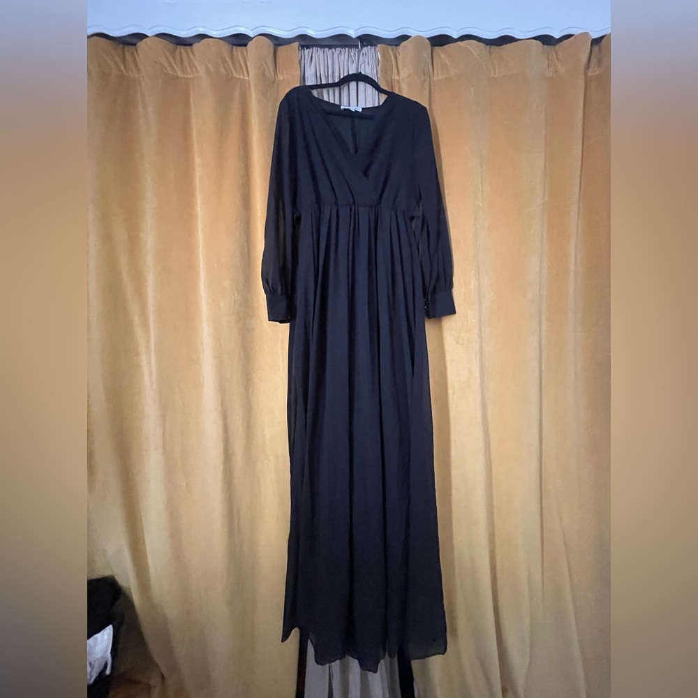 Baltic Born Black Long Sleeve Maxi Dress